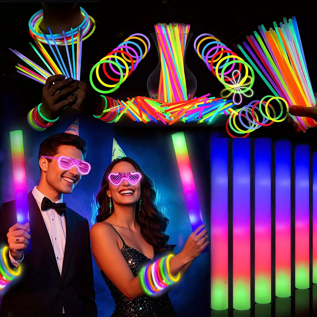 Ultimate Glow Party Kit – 168 Pieces with LED Glasses, Foam Glow Sticks, Finger Lights & Glow Sticks