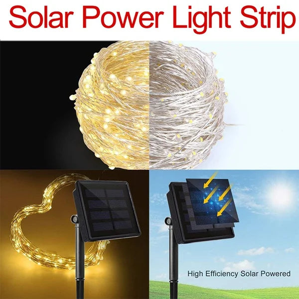 Solar String Lights Outdoor Waterproof – Warm White or Multicolor Fairy Lights for Garden, Trees & Patio