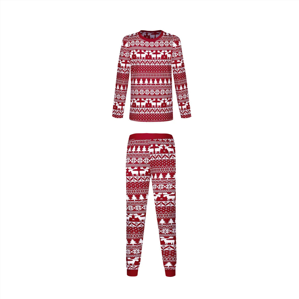 Matching Family Christmas Pajamas – Nordic Reindeer Holiday Set for Dad, Mom, Kids & Baby