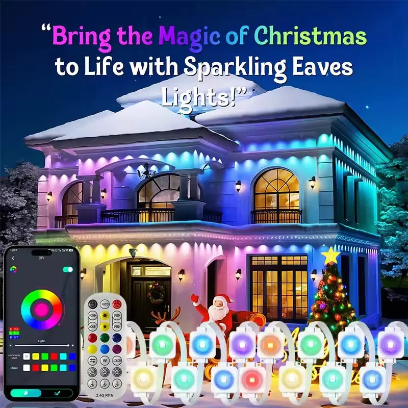 Smart RGB Permanent Outdoor Eave Lights – App & Remote Control, IP67 Waterproof LED Lights