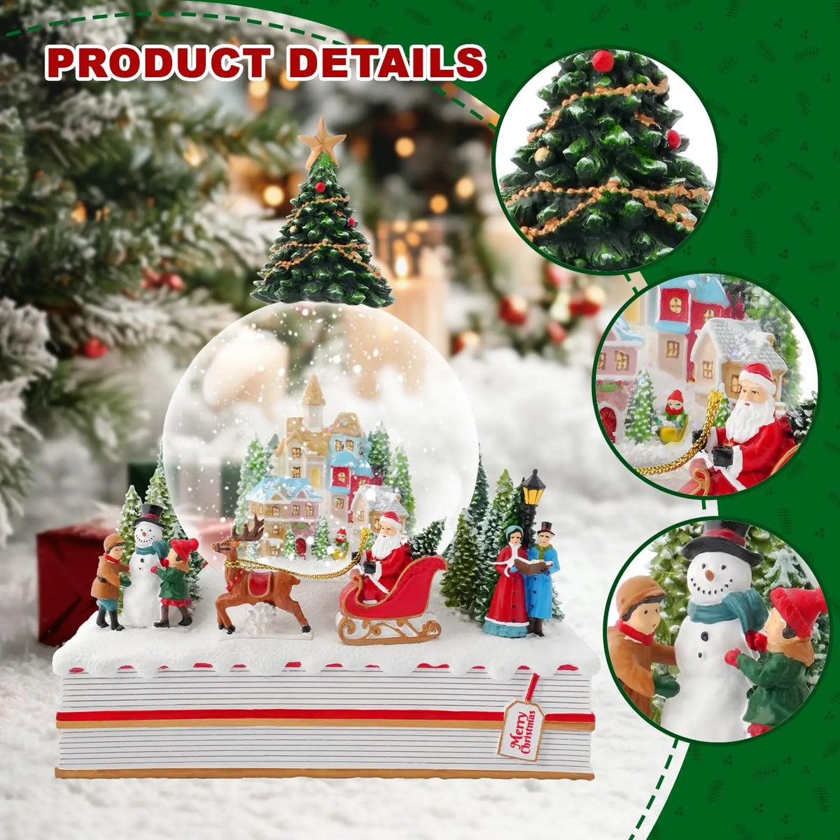 Musical Christmas Snow Globe – 4.7" Crystal Ball Holiday Gift & Decor