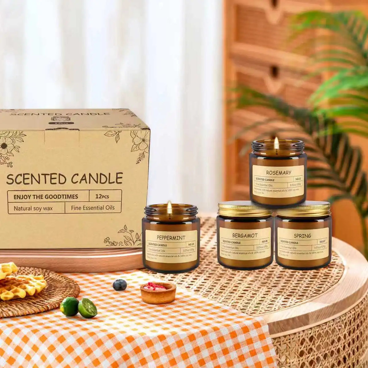 12-Piece Scented Soy Candle Gift Set – Perfect Christmas Gift