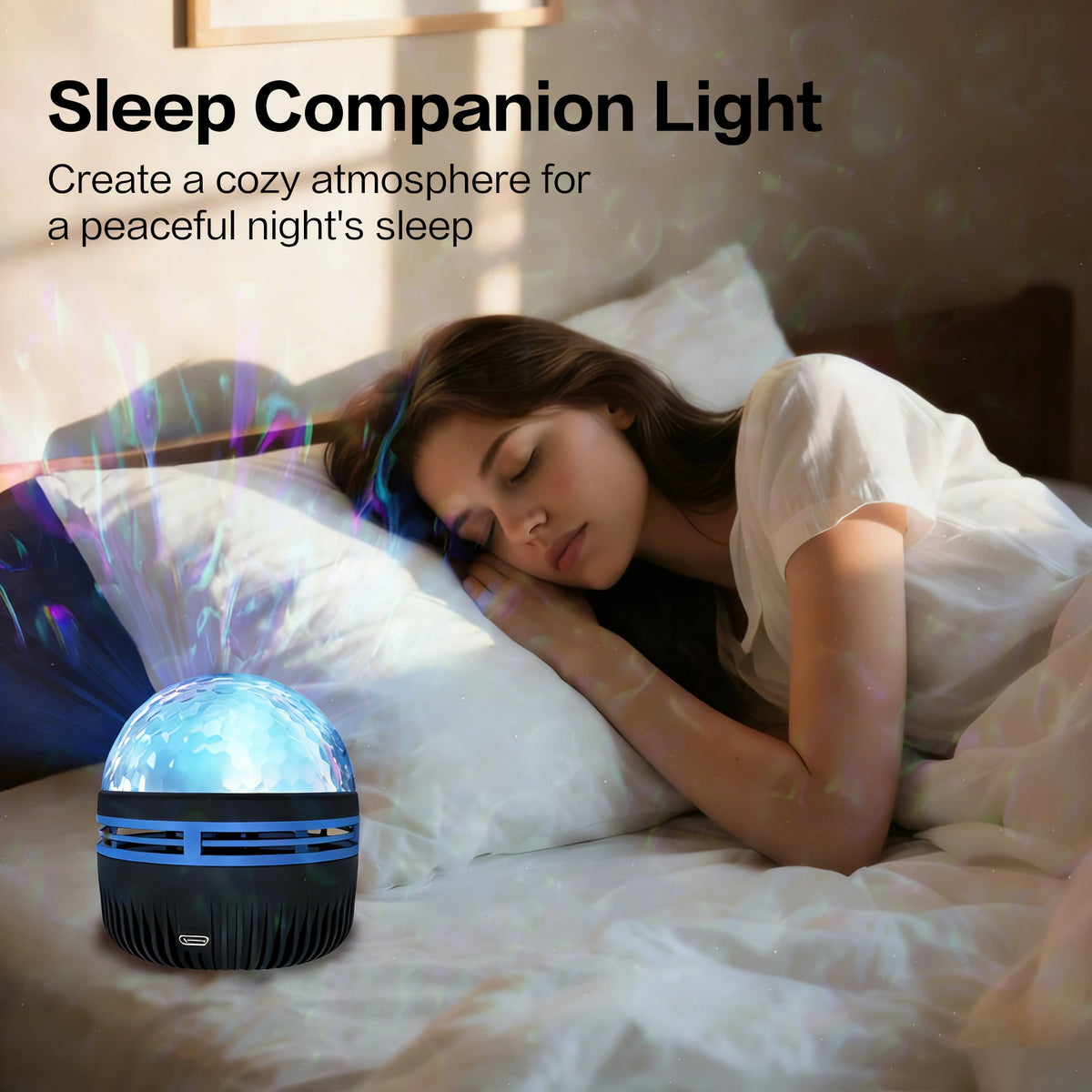 Music Sync Ocean Wave Projector – Sound-Activated RGB Water Ripple Light with Remote