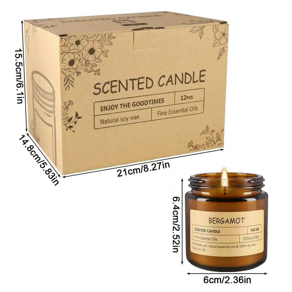 12-Piece Scented Soy Candle Gift Set – Perfect Christmas Gift