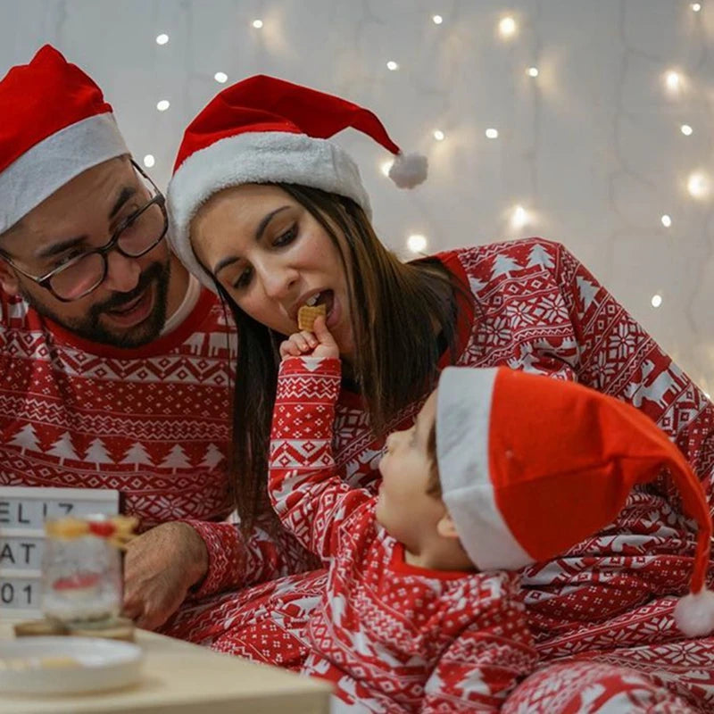 Matching Family Christmas Pajamas – Nordic Reindeer Holiday Set for Dad, Mom, Kids & Baby