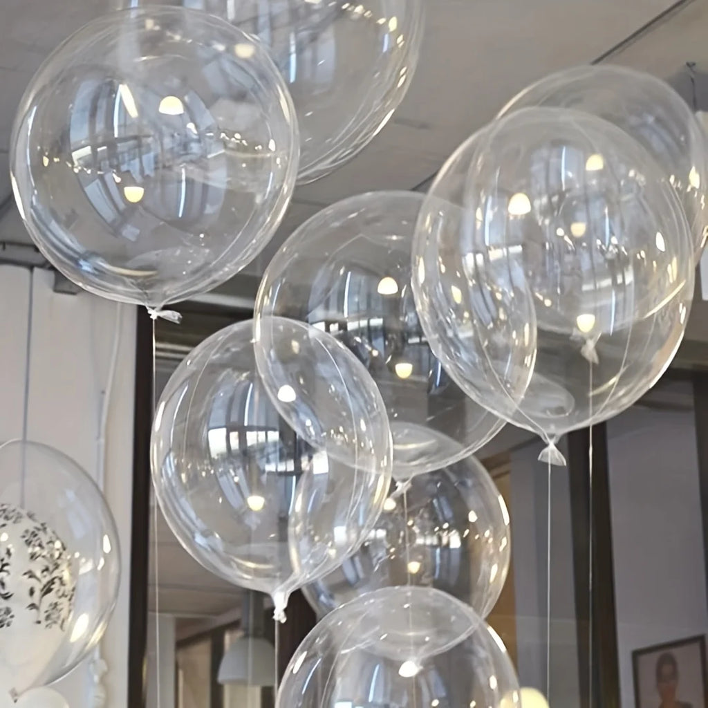50-Piece Clear Bobo Balloon Kit – Assorted Sizes for Weddings, Birthdays & Parties