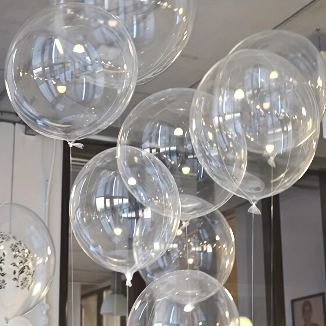 50-Piece Clear Bobo Balloon Kit – Assorted Sizes for Weddings, Birthdays & Parties