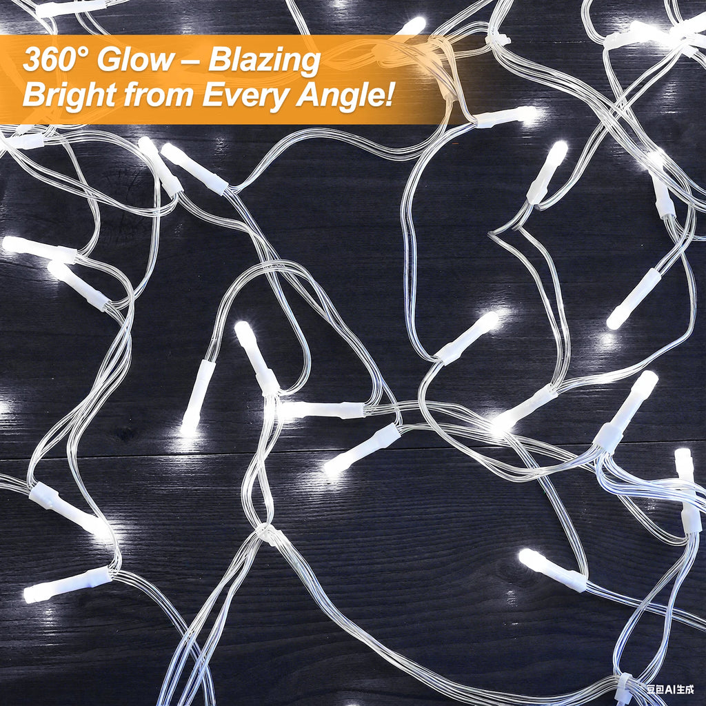 39.4 ft Christmas String Lights – 480 LEDs with 8 Modes, Timer & Memory