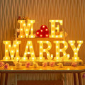 8Pcs/Set Marry Me - Marry Me Led Letter Lights Romantic Wedding Valentine's Day Decoration, Battery-Powered with Switch, Suitable for Anniversary Celebrations and Wedding Decorations, Romantic Valentine's Day, Beach Proposals