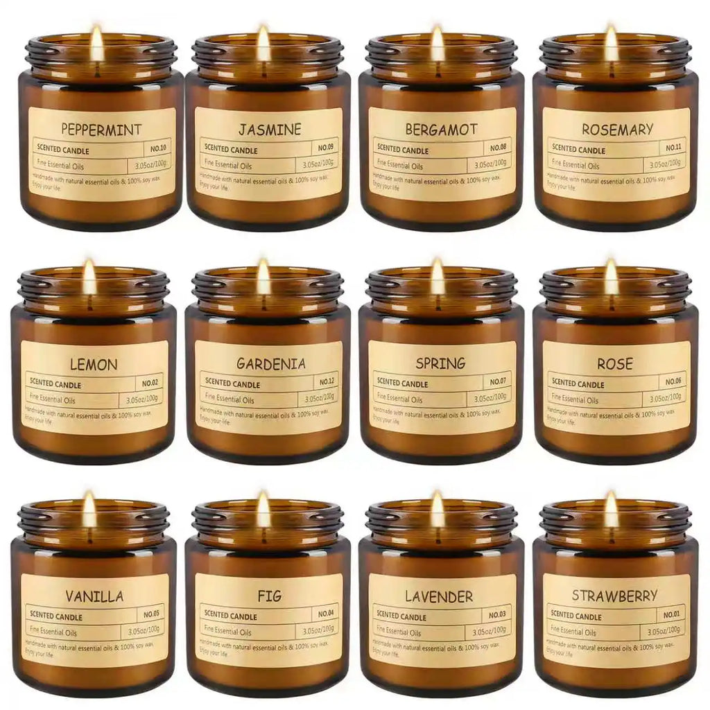 12-Piece Scented Soy Candle Gift Set – Perfect Christmas Gift