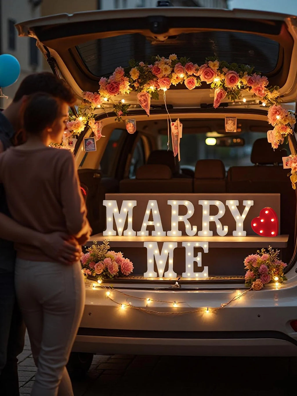 8Pcs/Set Marry Me - Marry Me Led Letter Lights Romantic Wedding Valentine's Day Decoration, Battery-Powered with Switch, Suitable for Anniversary Celebrations and Wedding Decorations, Romantic Valentine's Day, Beach Proposals