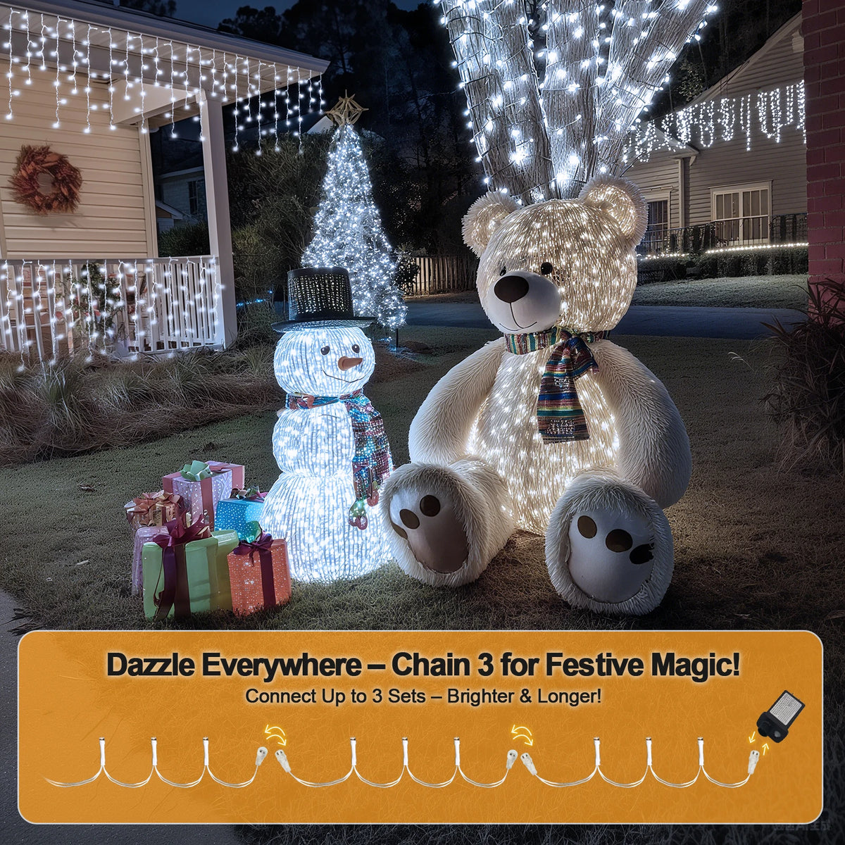 39.4 ft Christmas String Lights – 480 LEDs with 8 Modes, Timer & Memory