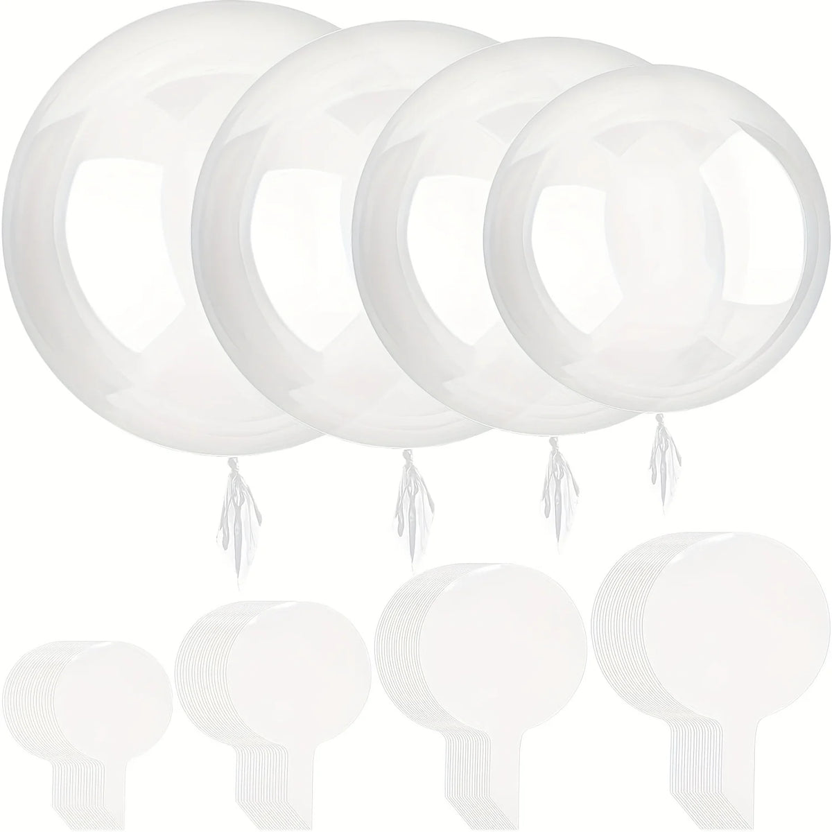 50-Piece Clear Bobo Balloon Kit – Assorted Sizes for Weddings, Birthdays & Parties