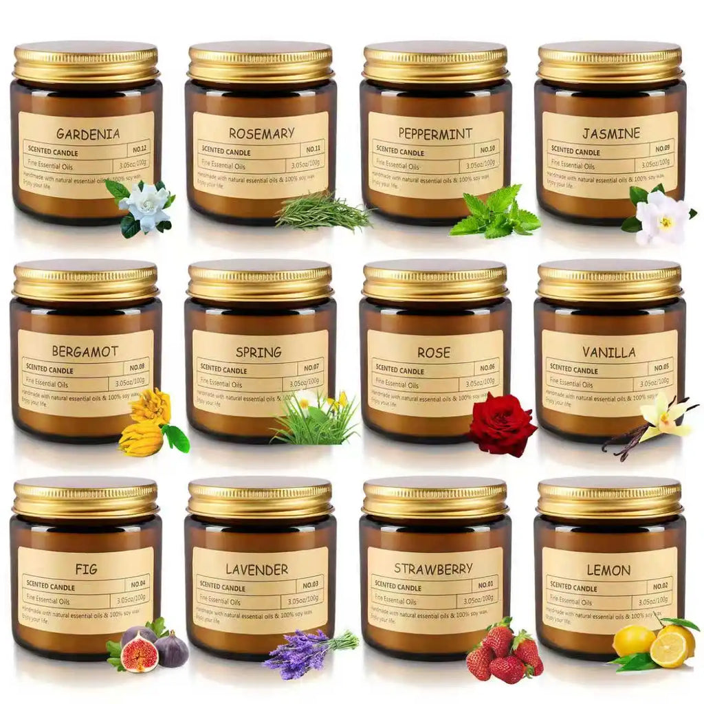 12-Piece Scented Soy Candle Gift Set – Perfect Christmas Gift