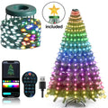 Smart App-Controlled Christmas Tree Lights – RGB Waterfall LED Light Tree, 5.9 ft & 6.9 ft
