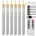Rechargeable Flameless LED Taper Candles with Remote & Timer – Set of 6